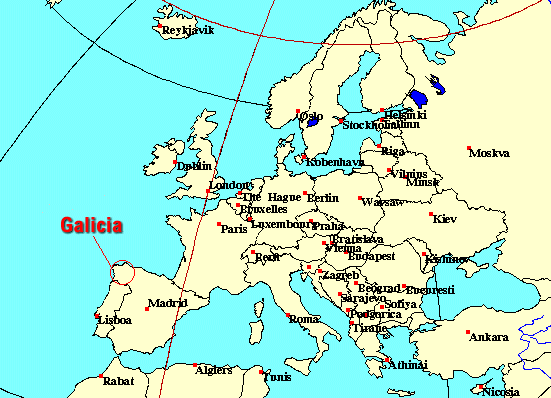 mapa de europa. está no mapa de Europa.